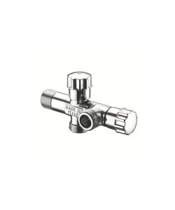 IDRO BRIC Rubinetto Sottolavabo Doppio 1/2' Cromato con Maniglie ABS