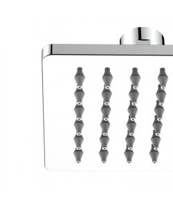 Idro Bric Soffione Doccia Atene Inox Cromato 10x10 cm Anticalcare