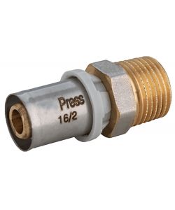 IDRO BRIC Raccordo Dritto Maschio 1/2'' x 16 mm a Pressare Multistrato