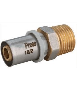 IDRO BRIC Raccordo Dritto A Pressare Multistrato 1/2'' M x 20 mm