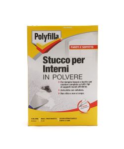 Polyfilla Stucco per Interni Bianco 1 kg - Riparazioni Murali Facile Applicazione