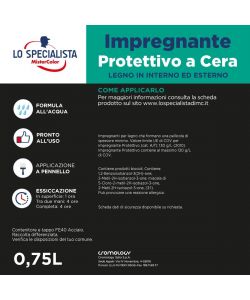 Lo Specialista Impregnante Protettivo Cera all'Acqua Noce Antico 0,75 l