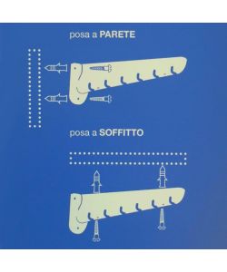 Framar Stendibiancheria Saliscendi da Parete e Soffitto Acciaio Bianco 50x120cm