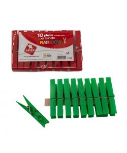 Jumbo 10 Mollette Colorate Rainbow per Bucato
