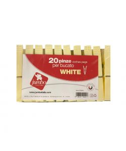 Jumbo Mollette per Bucato Bianco Avorio - 20 Pezzi Resistenti