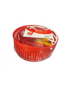 Jumbo 15 Mollette e Cestino Resistente in Plastica per Bucato