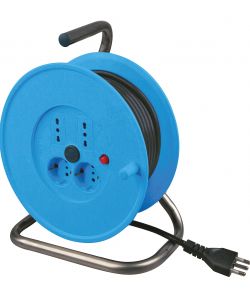 Poly Pool Avvolgicavo 25 m Blu con Prese Bivalenti e Spina 16 A