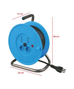 Poly Pool Avvolgicavo 25 m Blu con Prese Bivalenti e Spina 16 A
