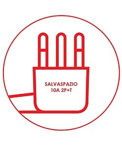 Poly Pool Multipresa Bianca Spina Salvaspazio 10A - 3 Schuko - 1,5m