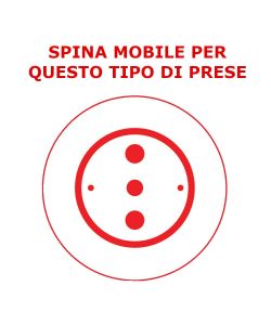 Poly Pool Spina 16A 2P+T Bianco con Fermacavo Isolante per Uso Domestico