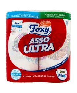 Foxy Asso Ultra Asciugatutto decorato 2 maxi rotoli