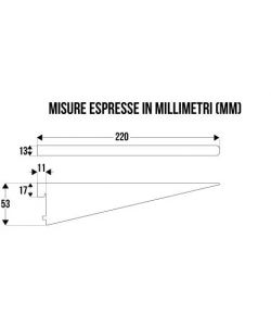 Reggimensola Doppia in Acciaio - Bianco - 220mm