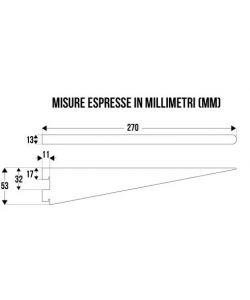 Sacar Reggimensola Doppia in Acciaio - Bianco - 270mm