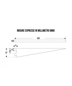 Sacar Reggimensola Doppia in Acciaio - Bianco - 320 mm