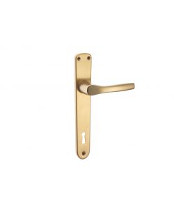 Maniglia bica con placca in alluminio anodizzato bronzato 90 mm