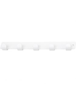 Sacar Appendiabiti Metallo Bianco Liscio - 5 Posti - 245x40x25mm