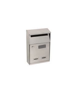 CASSETTA POSTALE ACCIAIO INOX 210X320X90MM GRIGIO CON SERRATURA