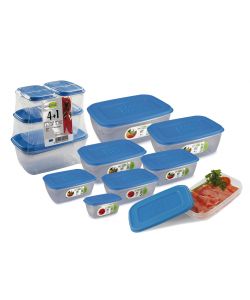 Giostyle Contenitore Rettangolare - Trasparente/Blu - 34x24x12 cm