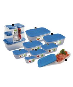 Giostyle Contenitore Rettangolare - Trasparente/Blu - 34x24x12 cm