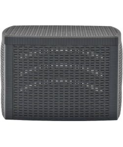 Ipae Progarden Tavolino Contenitore Giardino - Effetto Rattan Antracite - 53x53 cm