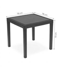 Ipae Progarden Tavolino Quadrato Ago Juta Antracite - 79x79x73 h cm