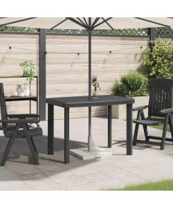 Ipae Progarden Tavolo da Giardino Antracite 126x76x72 cm Resistente e Leggero