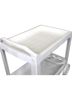 Progarden Carrello Astro Bianco in Resina con Ruote per Bibite 74x53cm