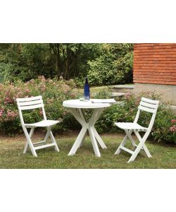 Ipae Progarden Tavolo da Giardino in Resina Don - Bianco - 70 cm