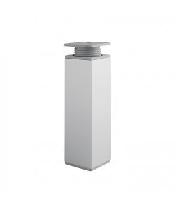 Piede quadro regolabile in plastica L. 40 - H. 60 mm grigio alluminio