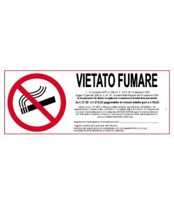 ROSH Segnale di divieto Vietato fumare 31x14 cm targa CEE sicurezza