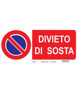 ROSH Targa Divieto di Sosta in Propilene 31x14 cm Rossa Montaggio a Parete