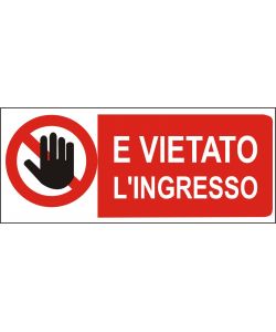ROSH Segnale di divieto Vietato ingresso 31 x 14 cm per sicurezza