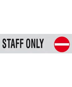 ROSH Targa Adesiva 'Staff Only' Grigia 4x15 cm in Vinile Rigido