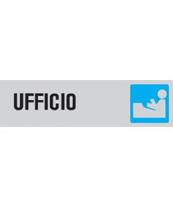 ROSH Targa adesiva informativa Ufficio vinile rigido grigia 4x15 cm