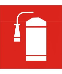 ROSH Targa adesiva Estintore in vinile 17x17 cm conforme norme CEE