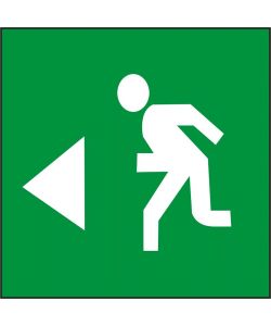 ROSH Targa adesiva Uscita di emergenza sinistra vinile 17x17 cm