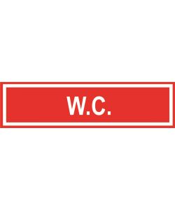 Rosh Targhetta Segnaletica WC Adesiva Rettangolare Vinile Rosso 4x15 cm