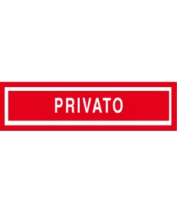 Rosh Cartello PRIVATO n.1499 - Targhetta segnaletica adesiva rossa rettangolare