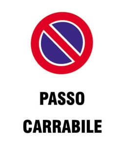 Cartello Passo Carrabile in Polipropilene cm 20x30