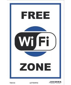 ROSH EcoTarga Free WiFi Zone 20x30 cm spessore 0,5 mm conforme D.Lgs.81