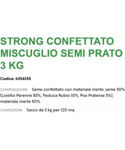 Flortis Semi per Prato Strong Confettati 3 kg - Erba Resistente 120 mq