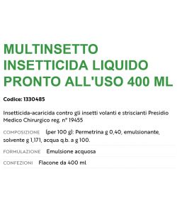 Flortis Insetticida Pronto all'Uso 400 ml - Contro Insetti Volanti e Striscianti