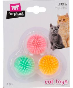 Ferplast Palla di Gomma Morbida Multicolore per Gatti 3,5 cm Assortita