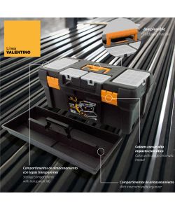 Art Plast Valigetta Portautensili Nero Giallo Compatta 22x17,5x15 h cm