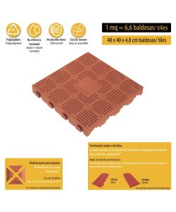 Art Plast Piastrella Polipropilene Cotto - 40x40 cm