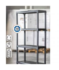 Art Plast Scaffale Nero 5 Ripiani in Polipropilene - 80x40x176 cm