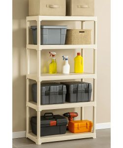 Art Plast Scaffale Ecrù 5 Ripiani in Polipropilene - 80x40x176 cm