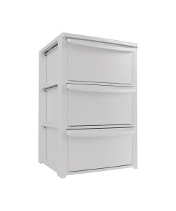 Art Plast Cassettiera Bianca in Polipropilene 39x38,5x60cm - 3 Cassetti