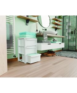 Art Plast Cassettiera Bianca in Polipropilene 39x38,5x60cm - 3 Cassetti