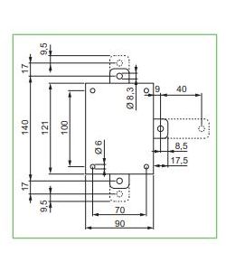 Deviatore Mottura serie 96 per serrature quintuplici.